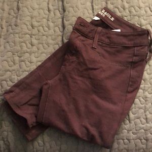 American Eagle burgundy stretch jeggings